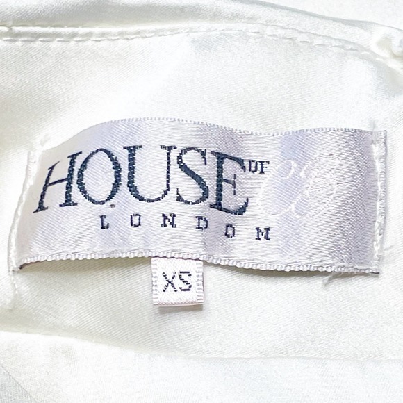 House OF CB London White Satin Plunge Neck Wide Leg Jumpsuit XS - Picture 4 of 4